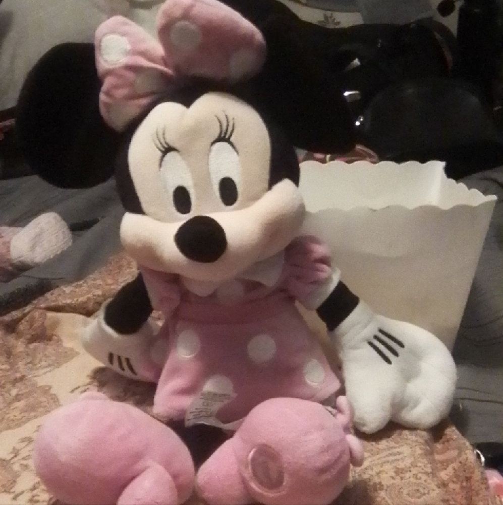 Authentic Disney Store Minnie Mouse 20"in. Plush Toy - Pink and Black